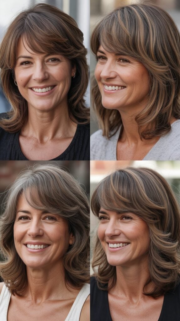  Side-Swept Bangs with Medium Layers