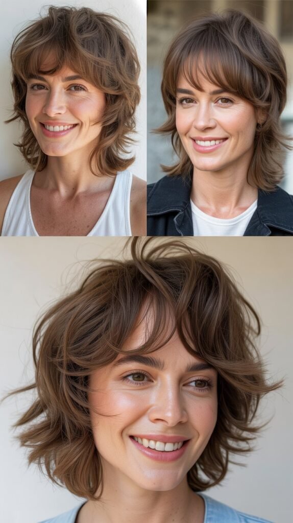 Shaggy Layers With Wispy Bangs
