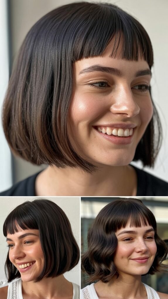 Jaw-Length Bob with Micro-Bangs
