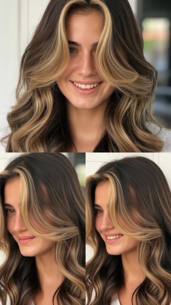 Dark Brown with Honey Blonde Money Pieces