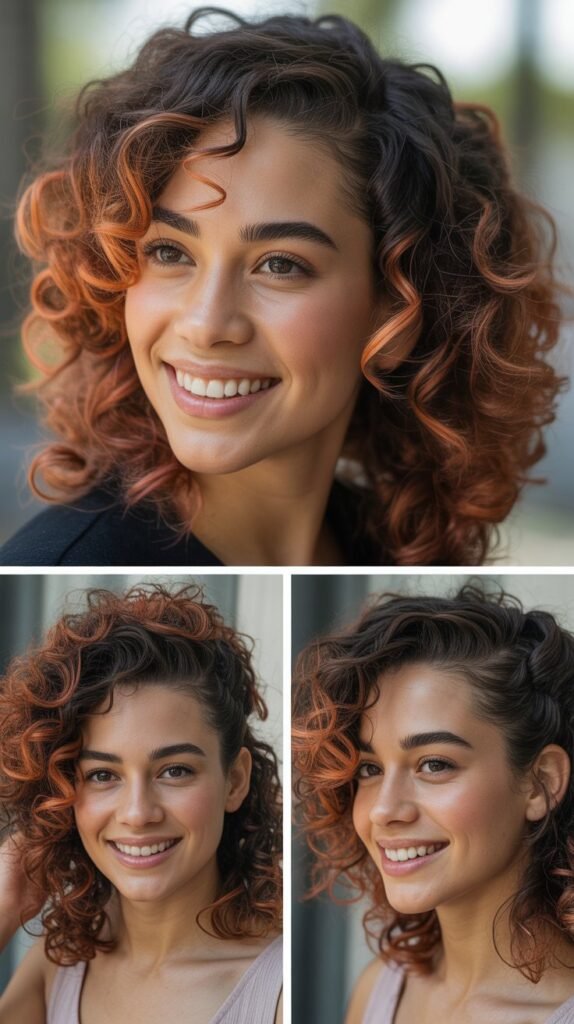  Apricot Highlights on 3A Curls