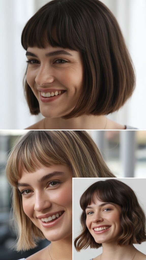  Blunt Bob With Curved Baby Bangs