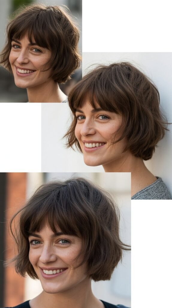 Shaggy French Bob with Piecey Fringe