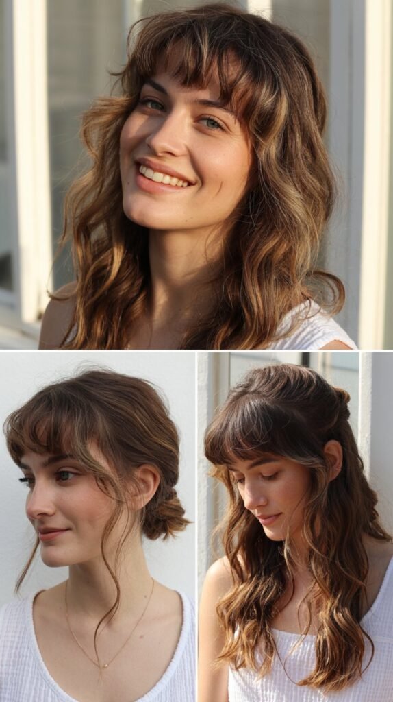 Natural Air-Dried with Grown-Out Bangs