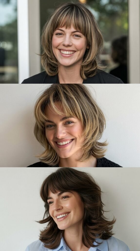 Layered Cut with Blunt Bangs