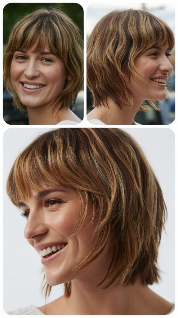 Medium Cut with Asymmetrical Bangs