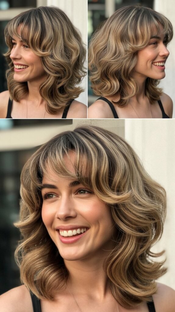 Wavy Medium Layers with Arched Bangs
