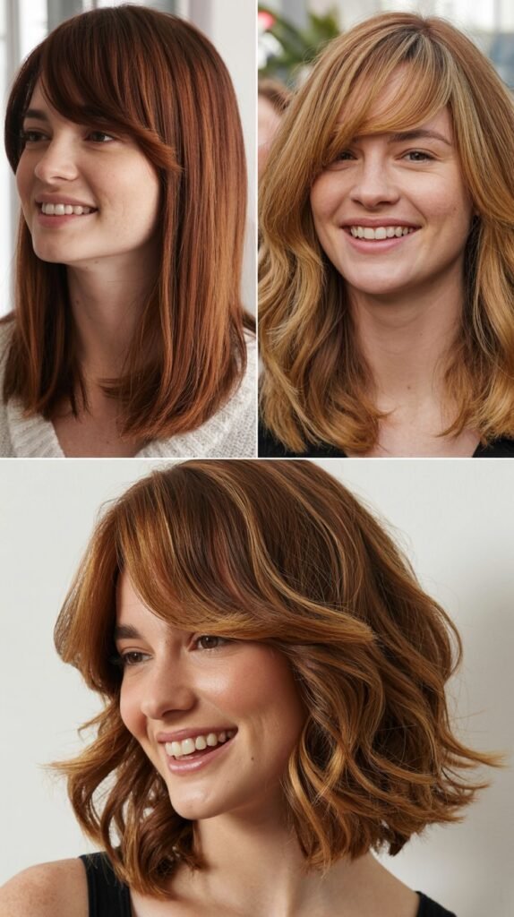 Shoulder-Length Cut with Heavy Side Bangs