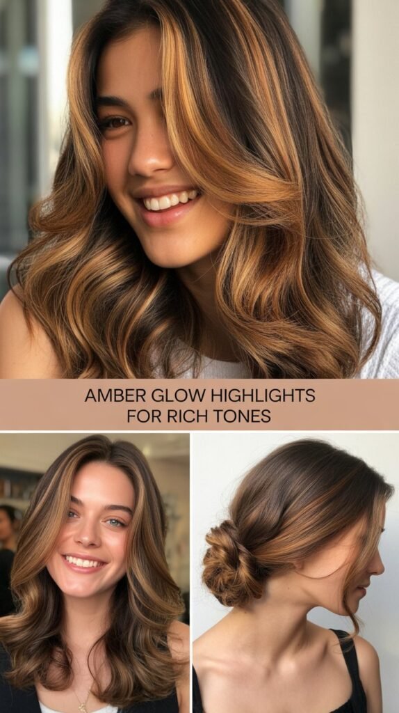 Amber Glow Highlights for Rich Tones