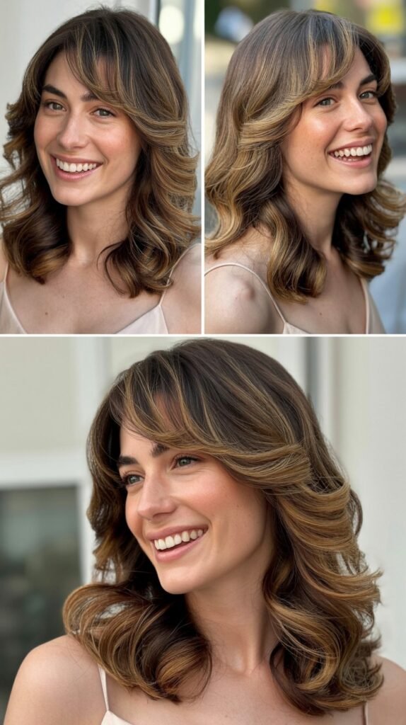 Side-Swept Bangs with Bouncy Blowout