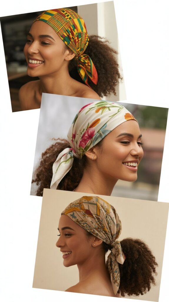 The Scarf-Wrapped Ponytail