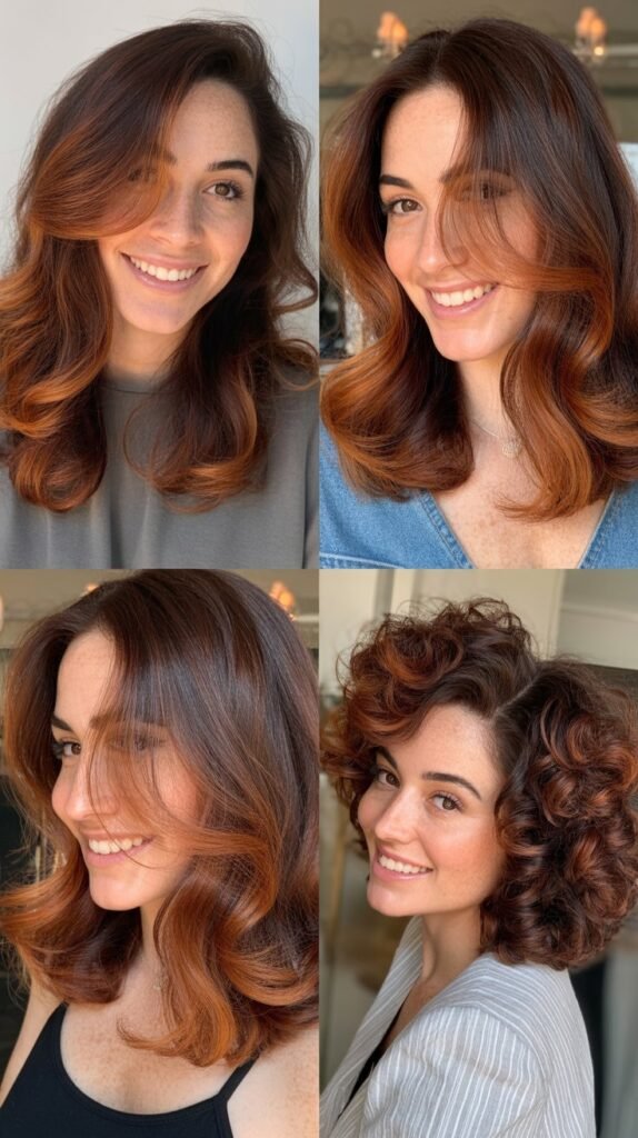  Mahogany Brown with Caramel Highlights