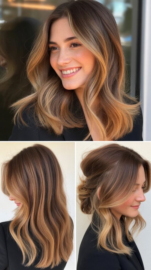 Chestnut Brown with Golden Balayage