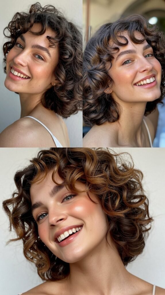  Bouncy Curls with Soft Sweeping Side Bangs
