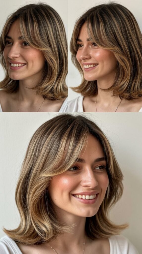 Medium Length with Graduated Curtain Bangs