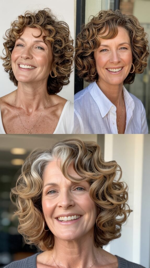 Soft Curls with Volume at Crown