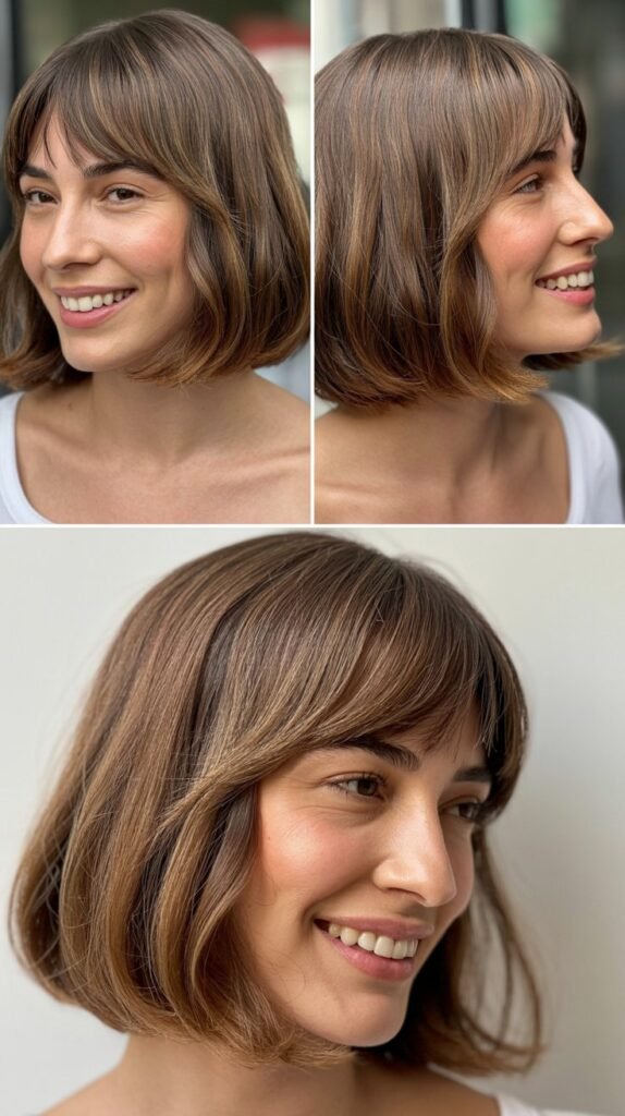 Long Bob with Curtain Bangs
