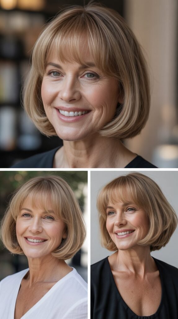 Classic Chin-Length Bob with Wispy Bangs