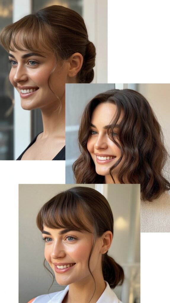 Elegant Side Chignon with Face-Framing Bangs
