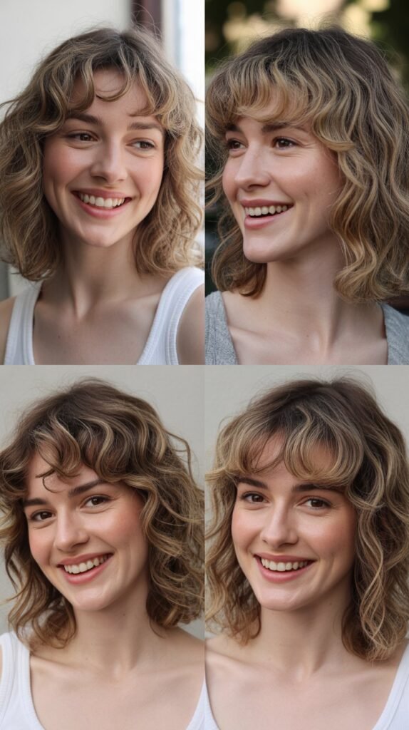 Wavy Medium Cut With Wispy Baby Bangs