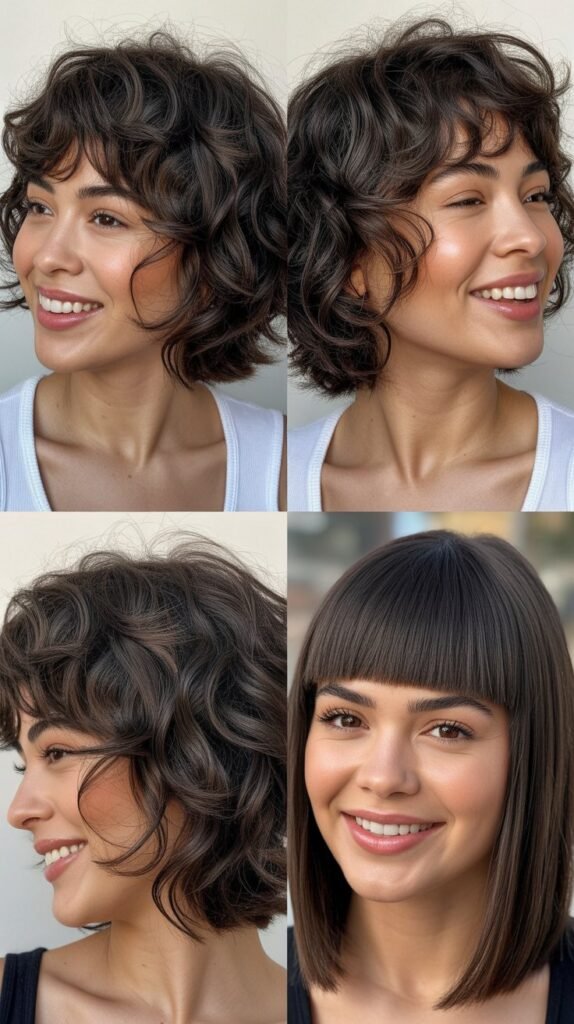 Textured Midi with Uneven Bangs