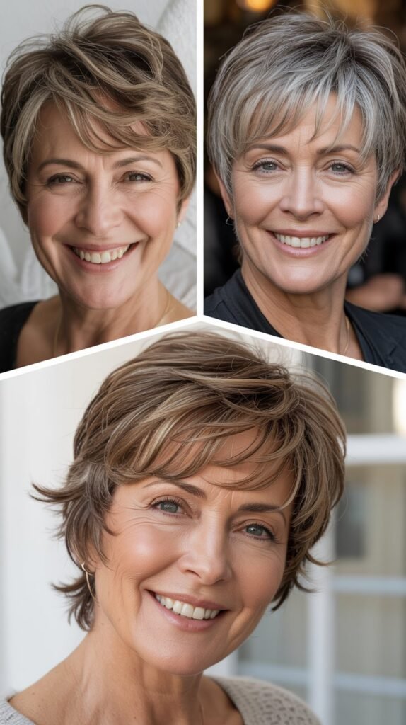 Textured Pixie with Long Bangs