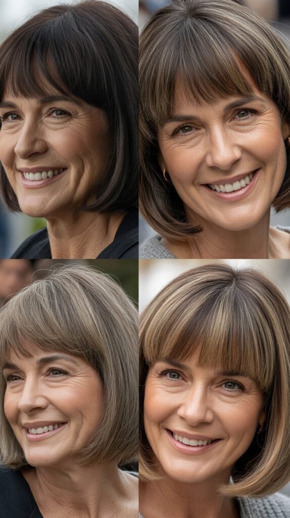 Thick Heavy Bangs with Smooth Mid-Length