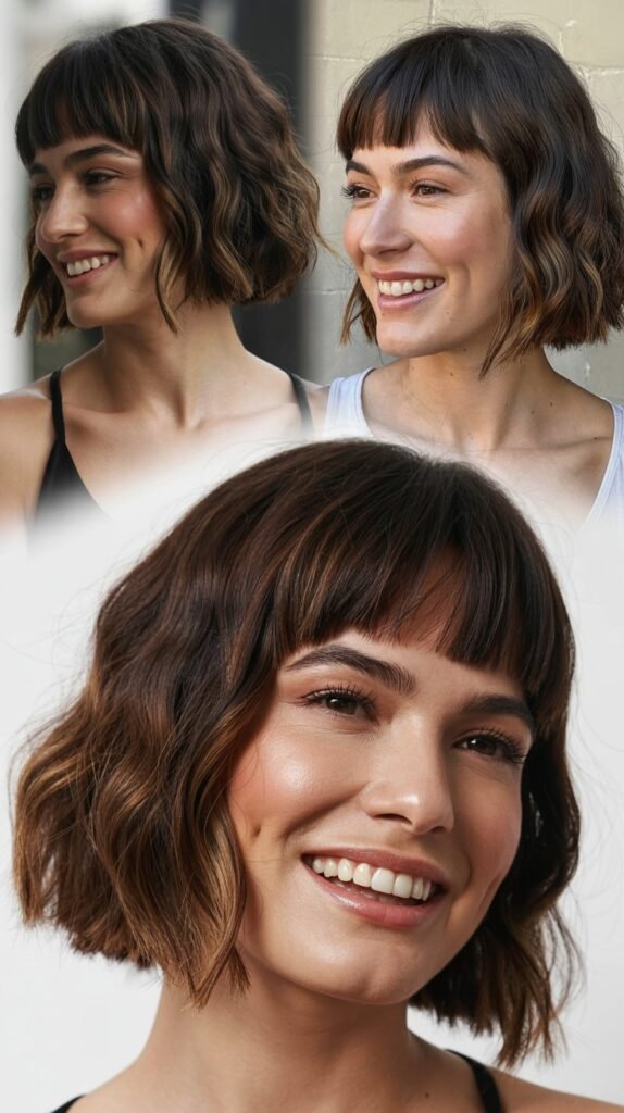 Chin-Length Bob with Choppy Micro Bangs