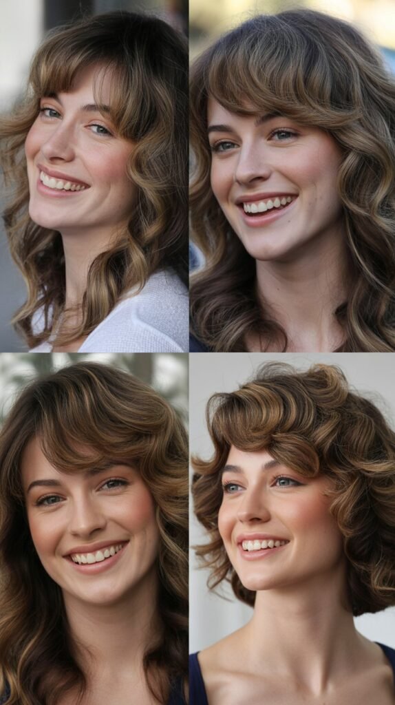 Heavy Side Bangs with Volumized Waves