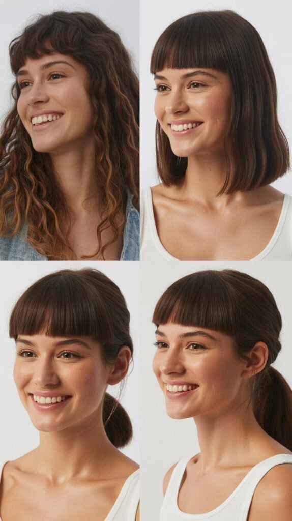 Straight-Across Bangs with One-Length Cut