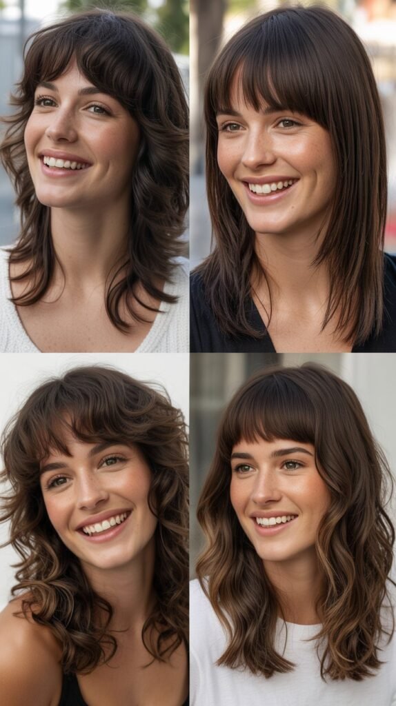 Textured Baby Bangs With Long Graduated Layers
