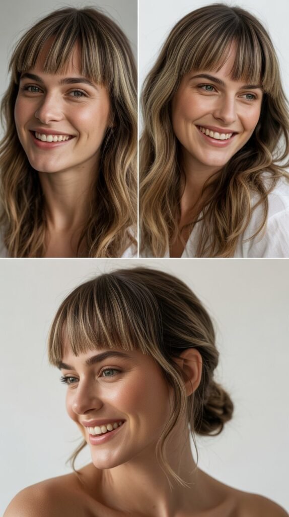Thick Blunt Bangs with Textured Ends