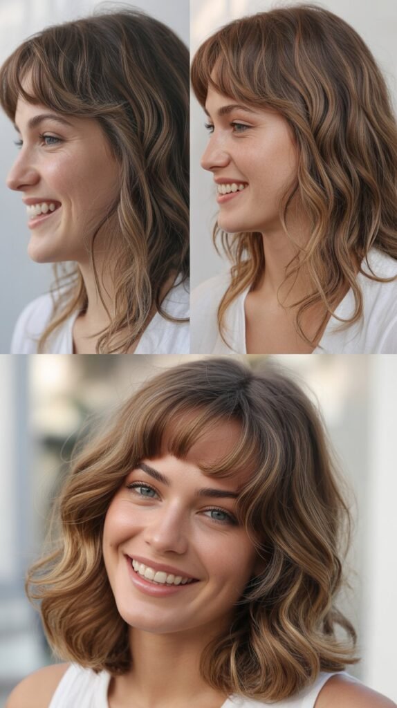 Side-Swept Bangs with Beach Waves