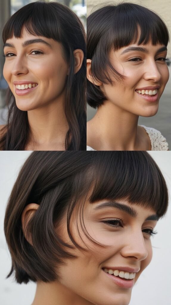 Razored Face-Framing with Blunt Ends