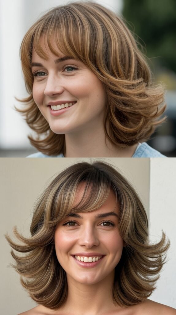 Graduated Bangs with Layered Flip