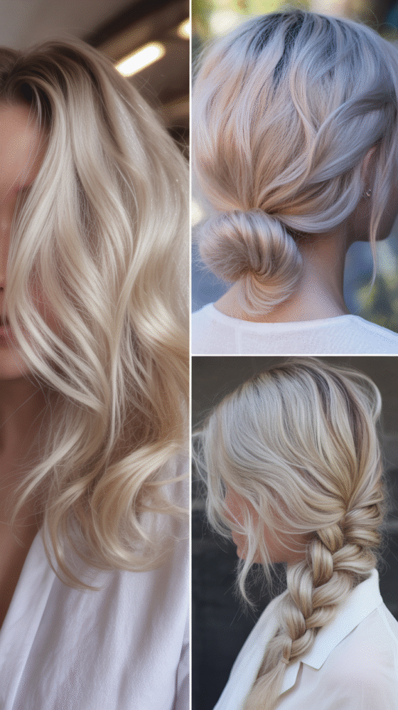 . Mocha Brown Roots With Blonde Highlights