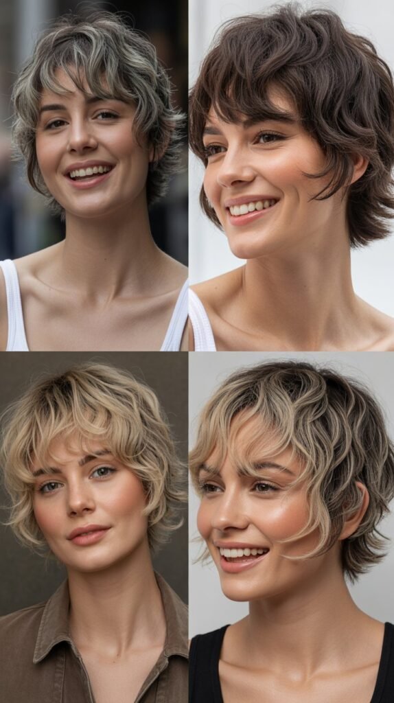 Wispy Micro Bangs with Shaggy Layers