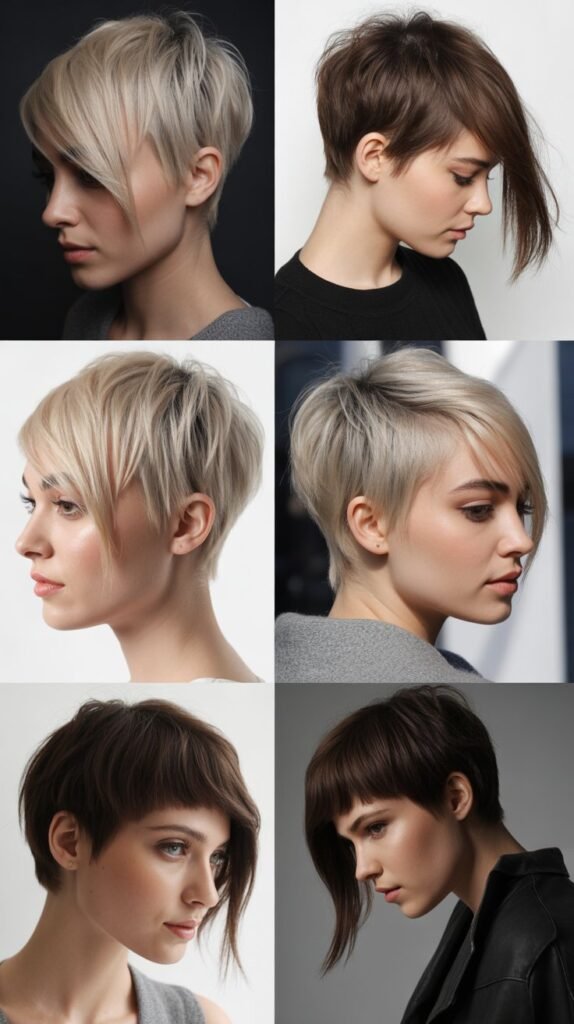 6. Asymmetrical Pixie with Long Bangs