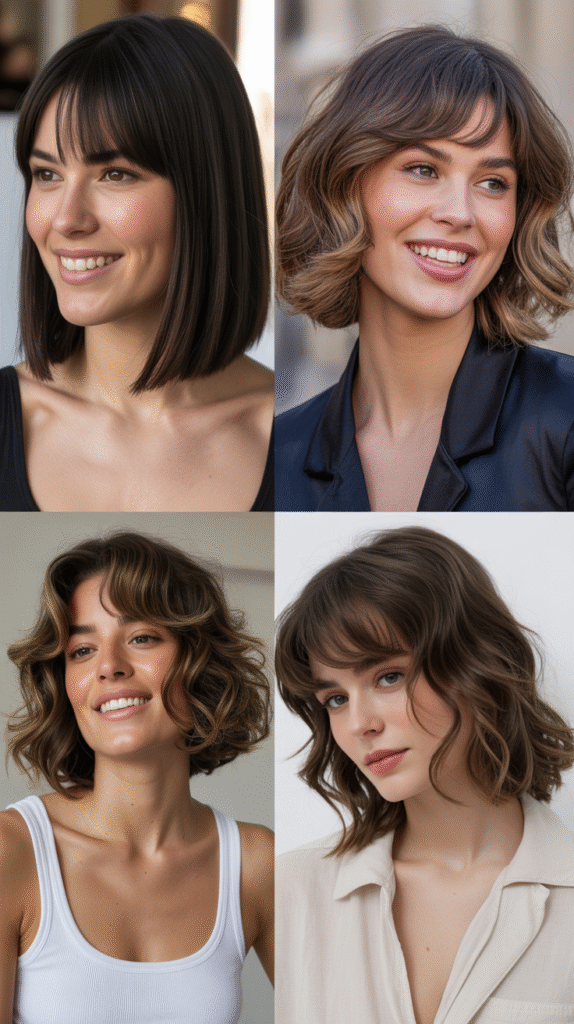  Layered Medium Bob With Curtain Bangs