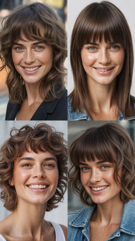 Blunt Bangs with Choppy Layers