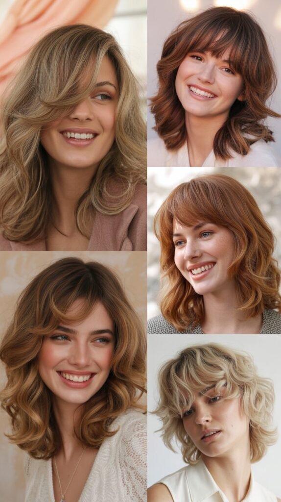 Asymmetrical Bangs with Wavy Layers