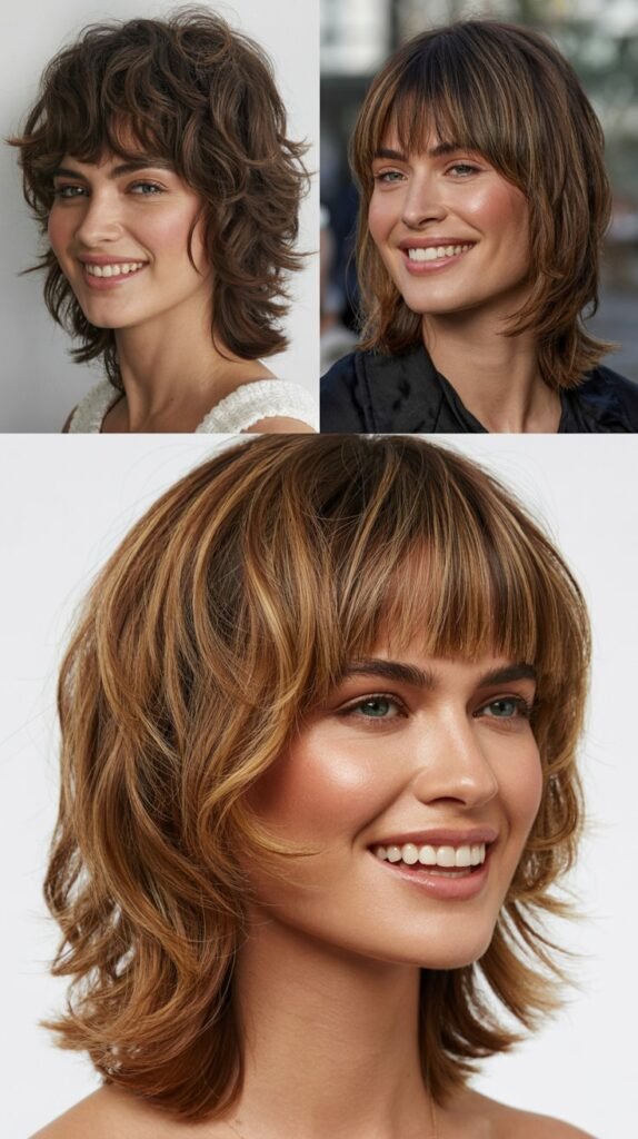 Medium Choppy Layers with Fringe Bangs