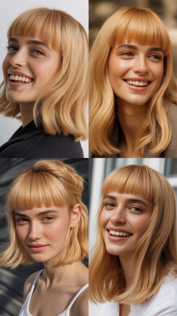 20. Tousled Layers with Curtain Bangs and Beach Blonde