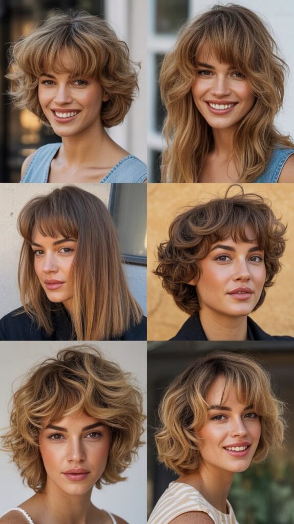 Textured Baby Bangs with Golden Wheat Blonde