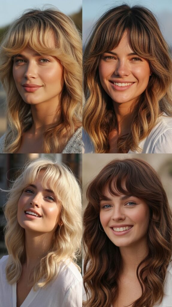 Tousled Bangs with Beachy Waves