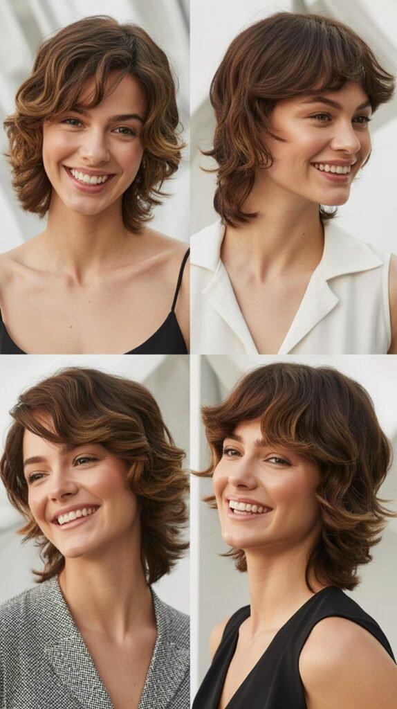  Feathered Curtain Bangs with Layers