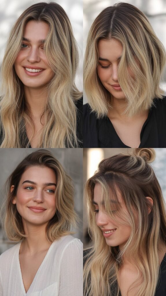 Classic Rooted Blonde With Natural Brown Base