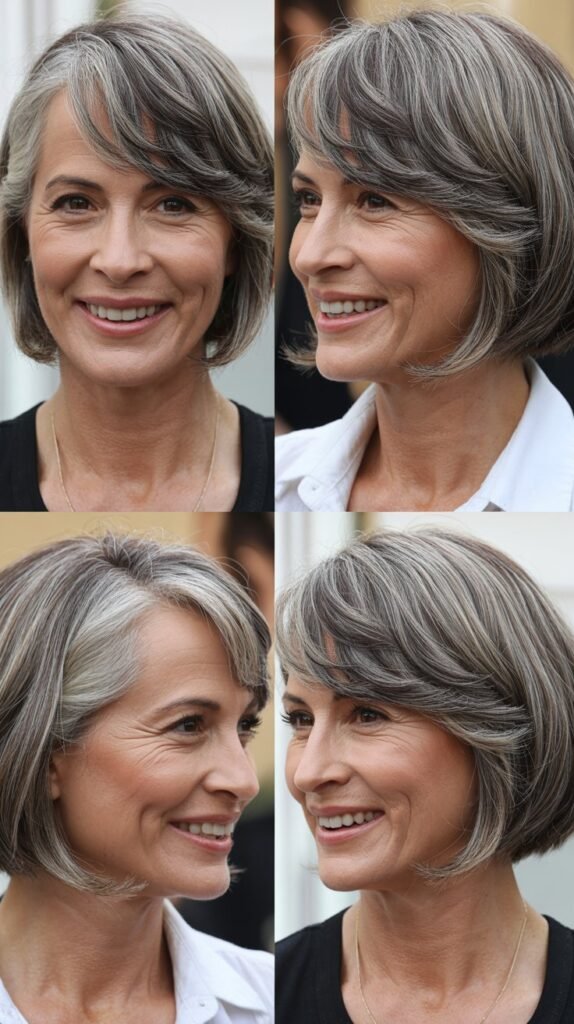 Swoopy Side Bang with Chin-Length Bob