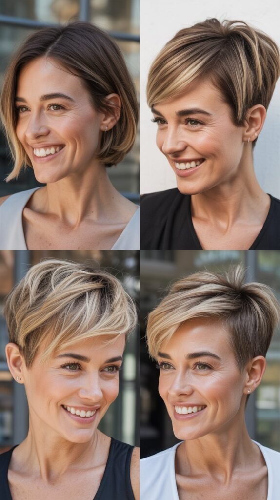 Tapered Cuts with Blonde Highlights