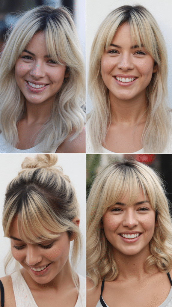 Vanilla Blonde With Dark Brown Roots